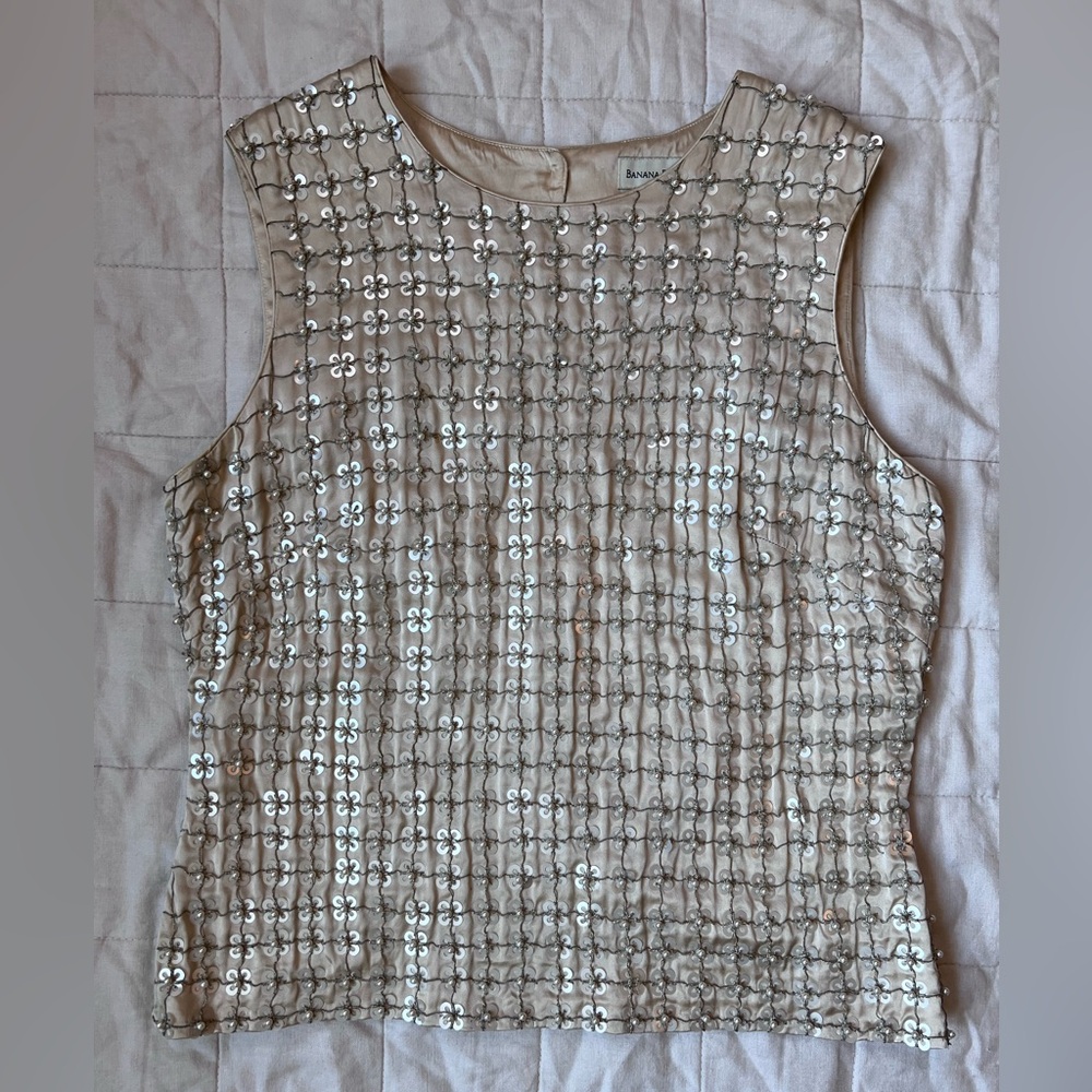 Banana Republic Sequin Embellished Blouse - Cream